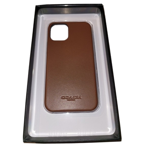 Coach - Leather Slim Protective Case for iPhone 12 Mini 5.4" - Brown - Picture 2 of 6